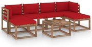 vidaXL 7-delige Loungeset pallet met kussens geïmpregneerd grenenhout