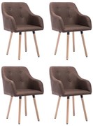 vidaXL Eetkamerstoelen 4 st stof taupe