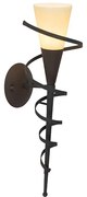 Landelijk wandlamp roestbruin met creme glas - Castle