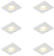Set van 6 Moderne badkamer inbouwspot wit - Doku GU10 IP54 Scandinavisch Lamp