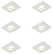 Set van 6 Moderne badkamer inbouwspot wit - Doku