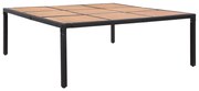 vidaXL Tuintafel 200x200x74 cm poly rattan en acaciahout zwart