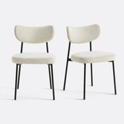 Set van 2 stoelen met structuurstof, Albane