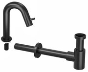 INK 4B Fonteinkraanset - staande Fonteinkraan - laag gebogen - designSifon - zwart mat 9902471