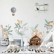 INSPIO Muursticker van textiel - SAFARI dieren uit het wild