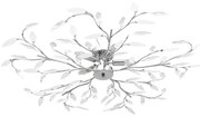 vidaXL Plafondlamp met acryl kristallen bladarmen voor 5xE14 wit