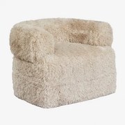 Fauteuil In Synthetisch Bont Neda Tapioca Beige - Sklum