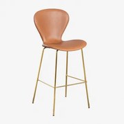 Op Een Hoge Kruk. ↑75 Cm & Goud & Kunstleren Kameel & Polipiel - Sklum