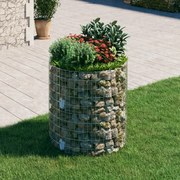 vidaXL Gabion plantenbak rond verhoogd Ø100x100cm gegalvaniseerd staal