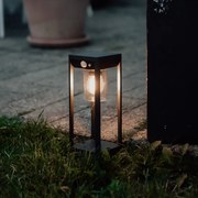 LED Staande buitenpaal antraciet 25 cm met dimlicht en sensor op solar - Sonne Modern IP44 Buitenverlichting