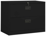 vidaXL Archiefkast 90x46x72,5 cm staal zwart