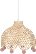 Atmosphera bamboe hanglamp voor kinderkamer - Hoogte 22 cm - Op netstroom - Maximaal vermogen: 40W - E27 Fitting