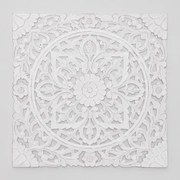 Decoratief Paneel In Hout (90x90 Cm) Lundi Wit Hout - Sklum
