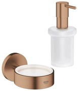 GROHE Essentials zeepdispenser glas met houder brushed warm sunset SW98939 / SW98931