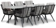Tuinset 6 personen 240 cm Wicker/Aluminium/Aluminium/wicker Zwart Coco Azzano/Valerio