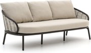 + 10% kassakorting | Loungebank Tuin Apple Bee  | Wicker (vlechtwerk) | 3 personen | Tuinbank Wit | 203cm | Incl. kussens | Kees Smit Tuinmeubelen