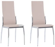 vidaXL Eetkamerstoelen 2 st kunstleer cappuccino