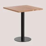 Macchiato Vierkante Bartafel Van Acaciahout ↔︎ 70 Cm & Zwart - Sklum