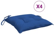 vidaXL Stoelkussens 4 st 50x50x7 cm stof blauw