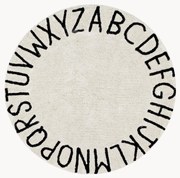 Rond kindervloerkleed ABC met lettermotief