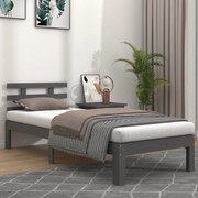 vidaXL Bedframe massief hout grijs 75x190 cm 2FT6 Small Single