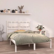 vidaXL Bedframe massief hout wit 120x190 cm 4FT Small Double