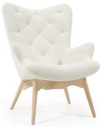 Kave Home Kody Oorfauteuil Wit Boucle