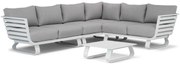 Hoek loungeset 5 personen Aluminium Wit  Santika Furniture Santika Sovita