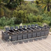 vidaXL 21-delige Tuinset met kussens poly rattan grijs