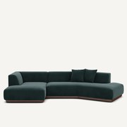 Linker open hoekbank fluweel, Jacopo