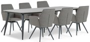 Tuinset 6 personen 240 cm Outdoor textiel Grijs Lifestyle Garden Furniture Andorra/Vienna