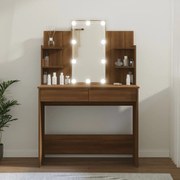 vidaXL Kaptafel met LED-verlichting 96x40x142 cm bruineikenkleurig