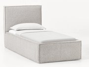 Bouclé gestoffeerd eenpersoonsbed Dream