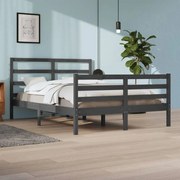 vidaXL Bedframe massief grenenhout grijs 160x200 cm