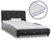 vidaXL Bed met traagschuim matras kunstleer zwart 90x200 cm