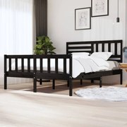 vidaXL Bedframe massief hout zwart 160x200 cm