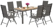 Verona Wood aluminium tuinset voor 6 personen Garden Point grijs