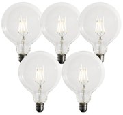 Set van 5 E27 dimbare LED lampen G125 5W 450 lm 3000K