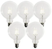 Set van 5 E27 dimbare LED lampen G125 5W 450 lm 3000K