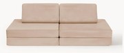 Modulaire kinderbank Mila van fluweel, handgemaakt