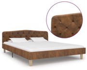 vidaXL Bedframe kunstsuède bruin 140x200 cm