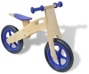 vidaXL Loopfiets hout blauw