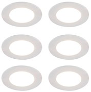 Set van 6 inbouwspots wit incl. LED dim to warm 7W IP65 - Blanca