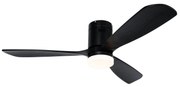 Smart Plafondventilator met lamp zwart 132cm incl. LED dimbaar met afstandsbediening - Sofia Design rond Binnenverlichting Lamp