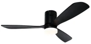 Smart Plafondventilator met lamp zwart incl. LED met afstandsbediening - Sofia Design rond Binnenverlichting Lamp