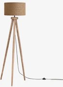 Simona Mangohouten Vloerlamp Mangohout & Linnen Bruin Zand Ø40 Cm - ↑25 Cm Azoia - Sklum