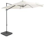 vidaXL Parasol met draagbare voet zandkleurig