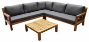 Harby hoek loungeset 4-delig teaklook