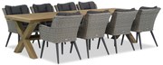 Tuinset 8 personen 300 cm Wicker Grijs Garden Collections Boston/Oregon