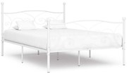 vidaXL Bedframe met lattenbodem metaal wit 140x200 cm